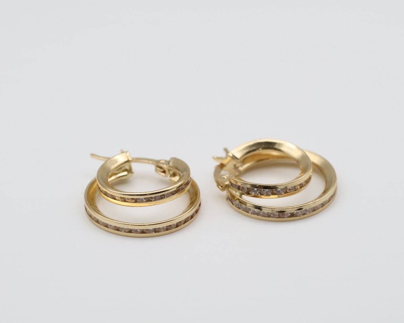 Argollas Argollas 14kt zirconia Size 18mm Weight 2.2g