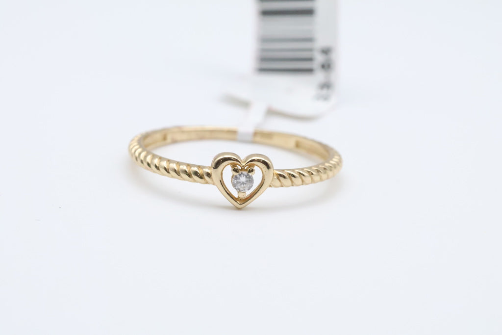 Anillo de Mujer Corazon 14kt zirconia Weight 1.2g