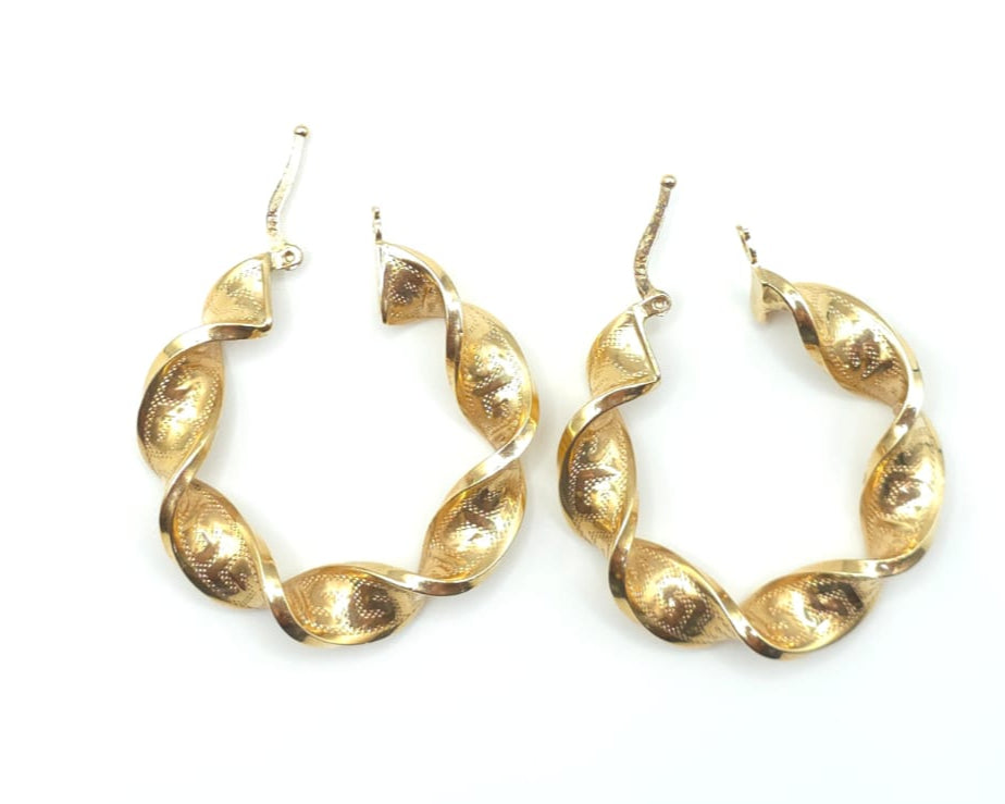 Argollas Argollas Torcidas 14kt Size 36mm Weight 5.1g