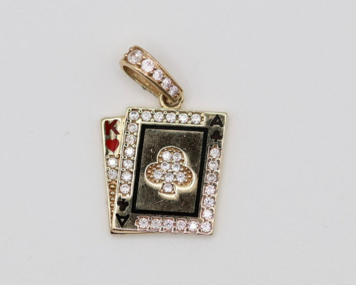 Dijes Cartas 14kt zirconia Size 12mm Weight 2.0g