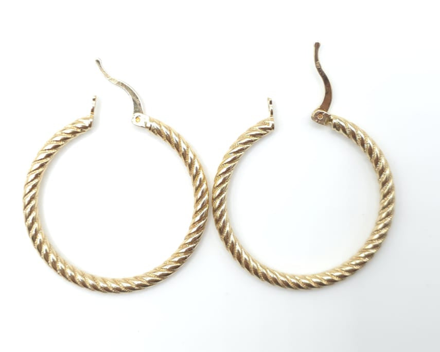 Argollas Argollas Torcidas 14kt Size 31mm Weight 3.5g