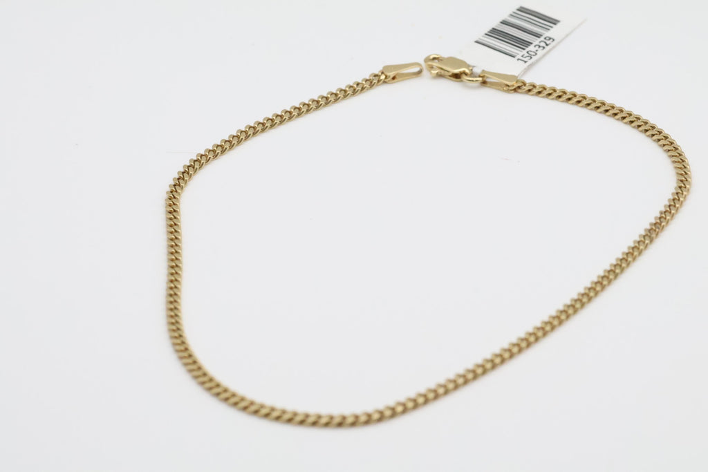 Cuban Anklet 14kt Size 2mm Weight 4.7g