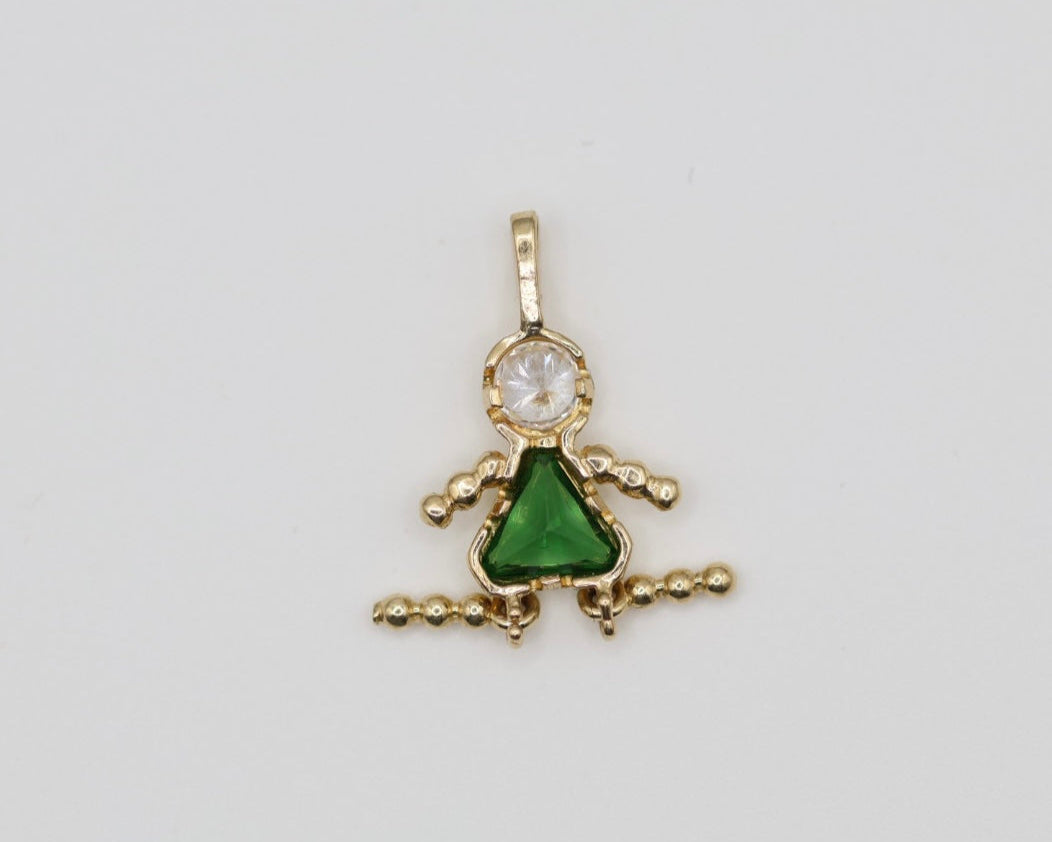 Dijes niño 14kt Verde Weight 1.9g
