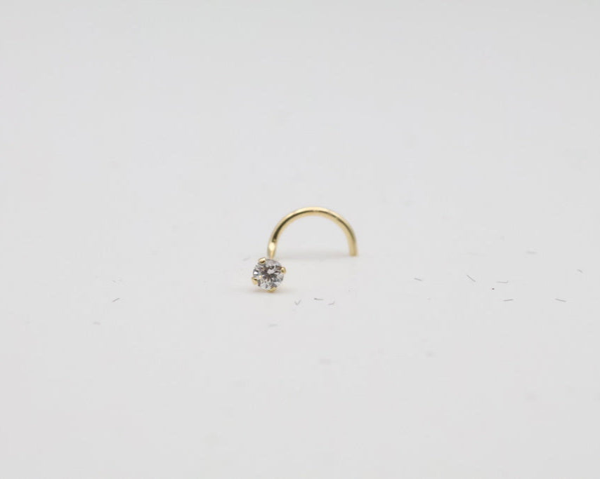 Piercing 14kt zirconia Size 2mm