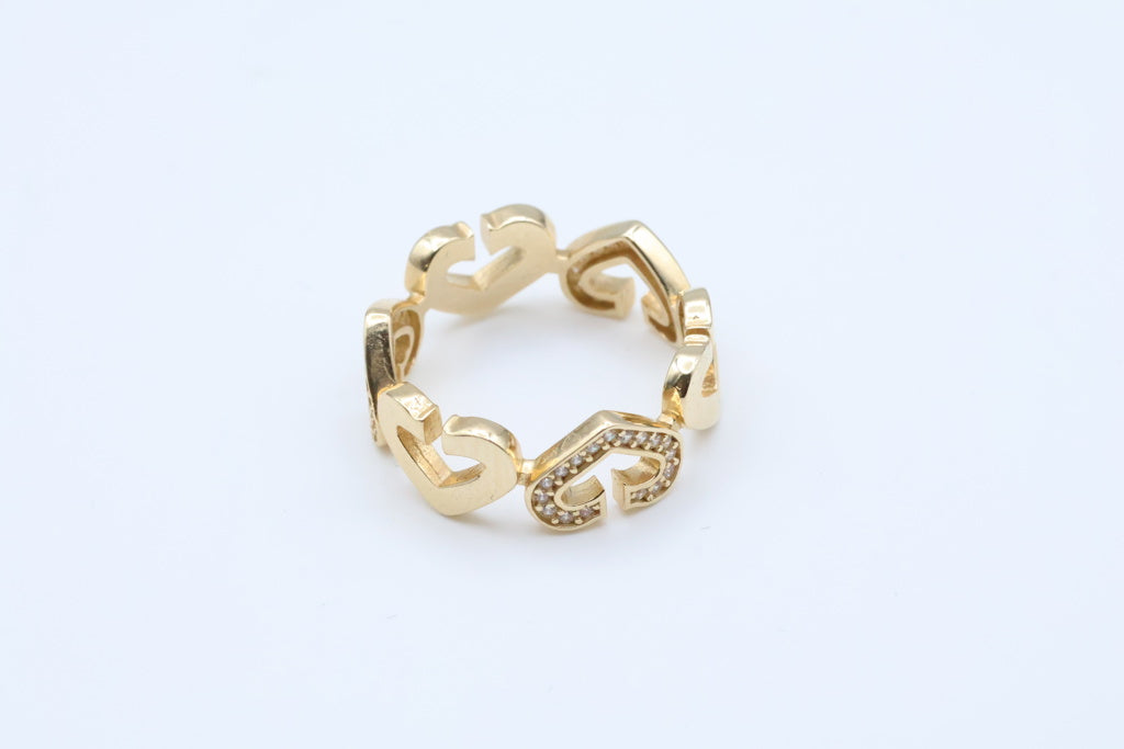 Anillo de Mujer Corazones 14kt zirconia Weight 3.9g