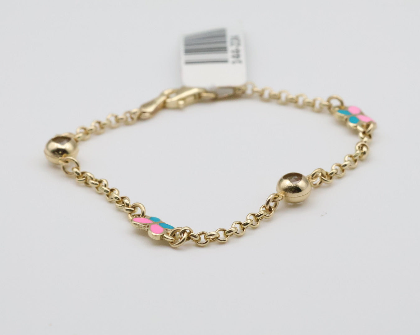 Manillas de niña 14kt Mariposa Weight 3.2