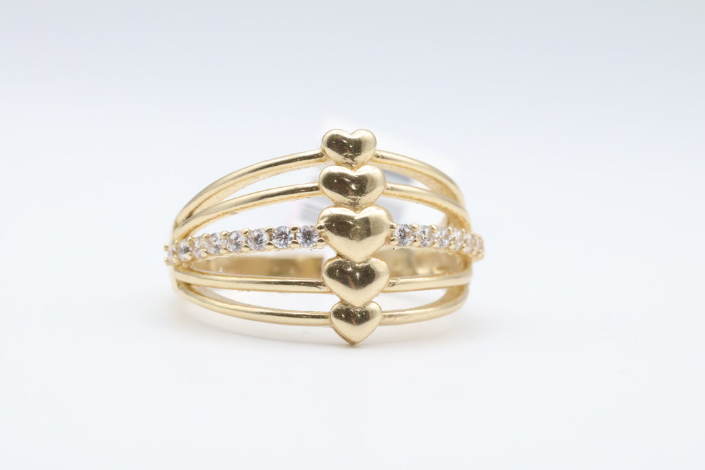 Women's Heart Ring 14kt zirconia Weight 4.1g