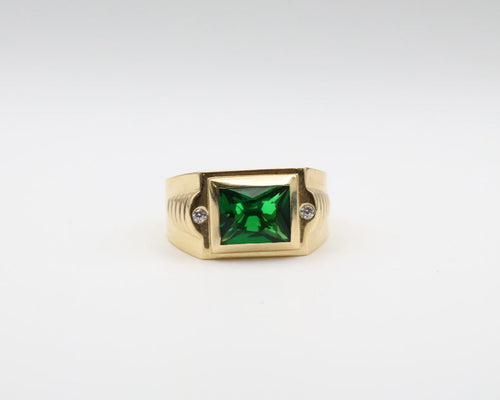 Anillo De Hombre 14kt Verde Weight 5.77g