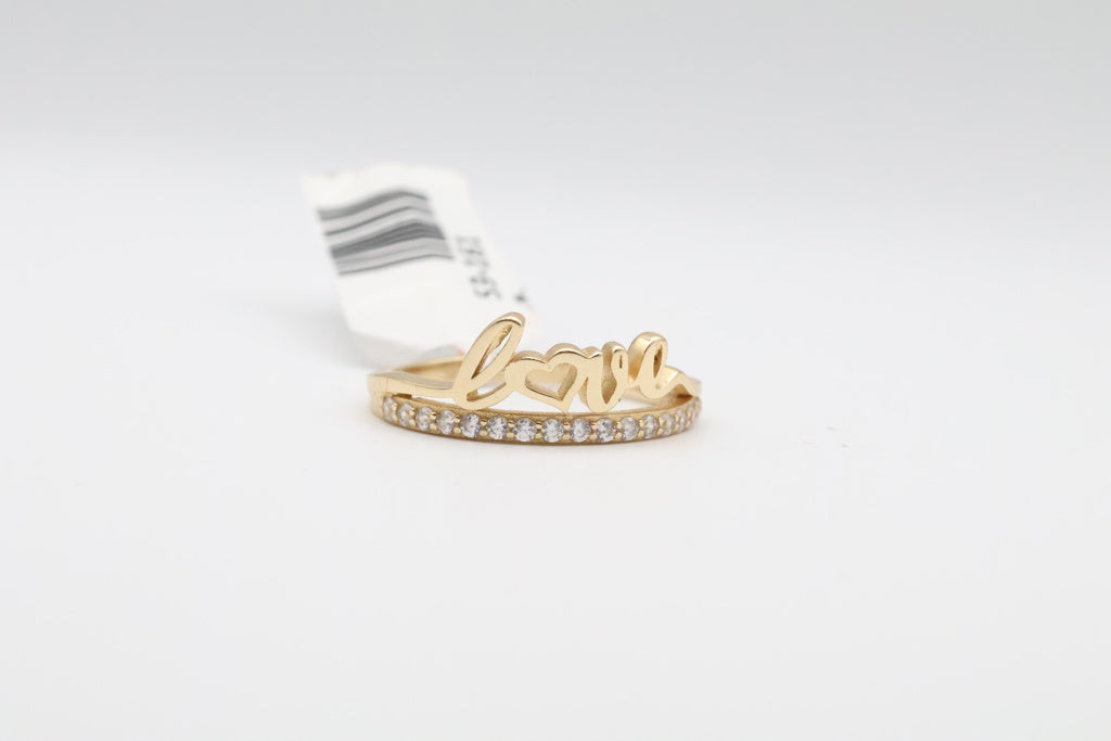 Love Women's Ring 14kt zirconia Weight 2.3g