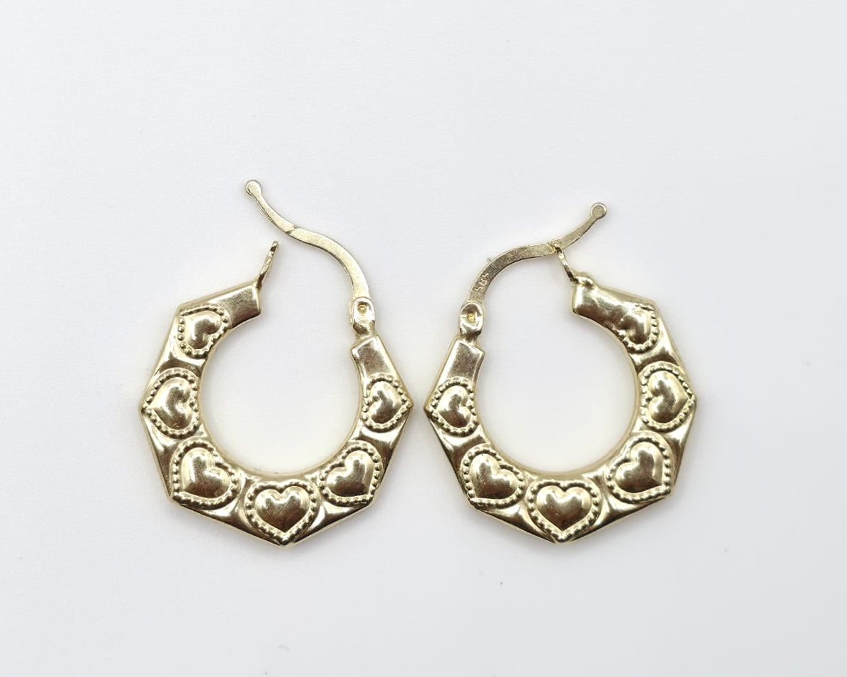 Argollas Argollas con Corazon 14kt Size 19mm Weight 1.4g