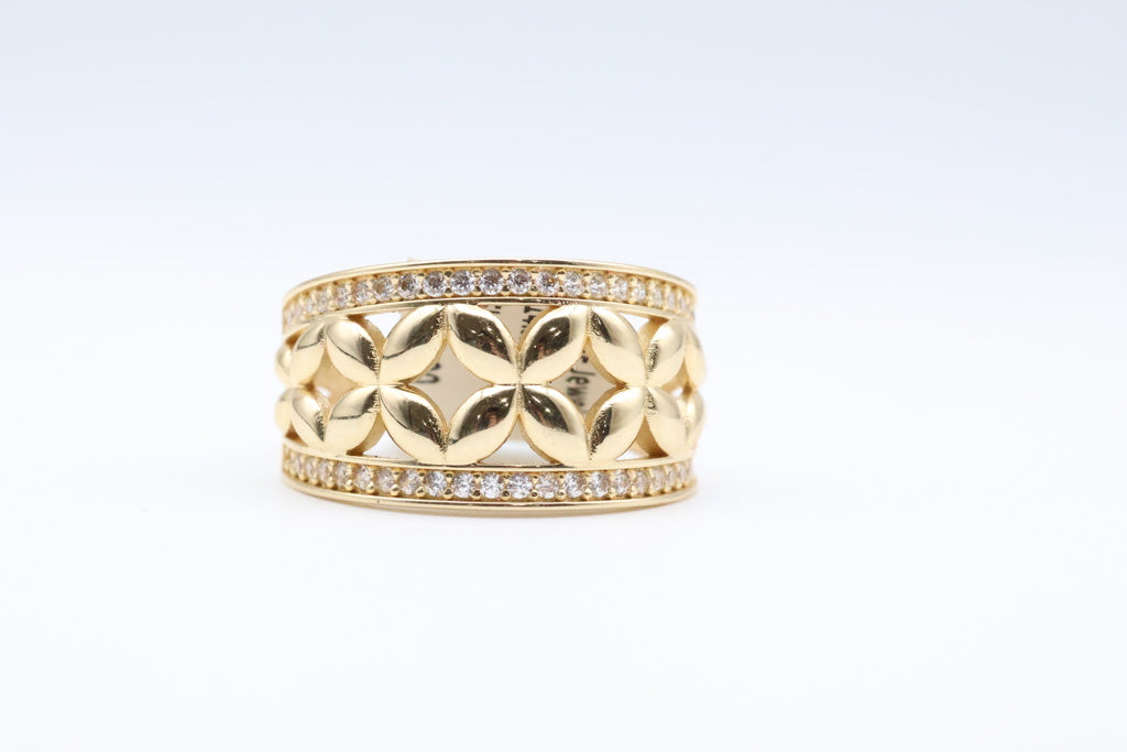 Anillo de Mujer Flores 14kt zirconia Weight 3.2g