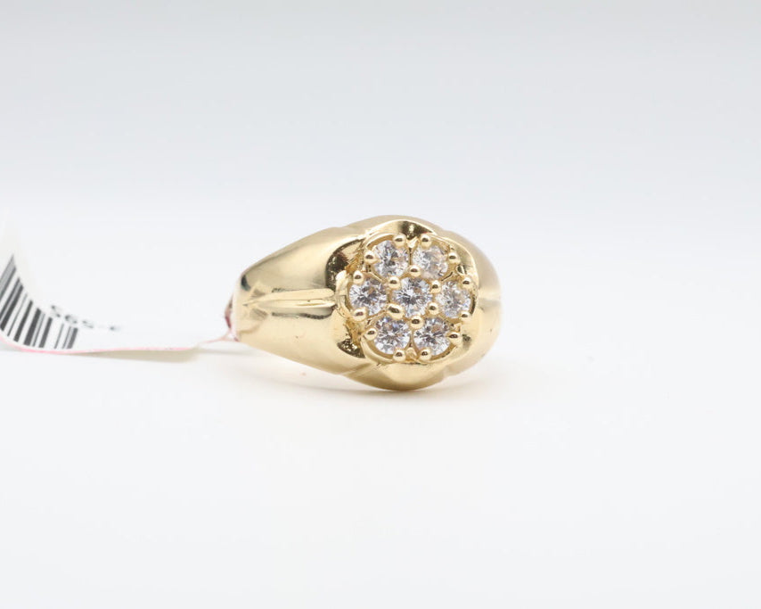 Anillo De Hombre Piedra Blanca 14kt zirconia Weight 8.5g