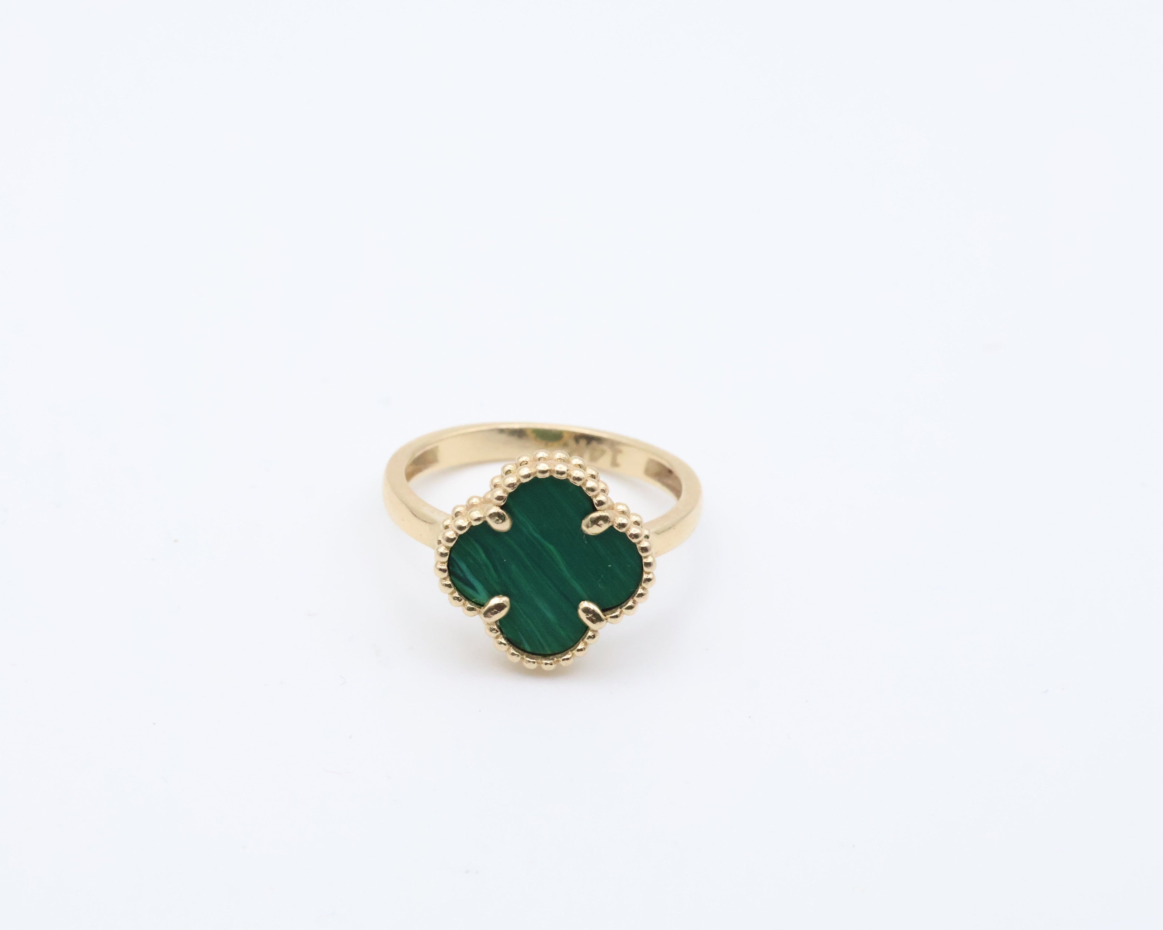 Anillos Flor 14kt Verde Size 14mm Weight 2.9g