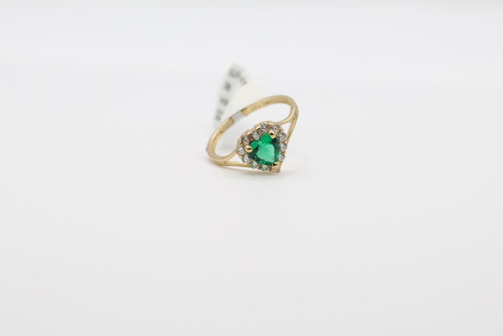 Anillo De Niña Verde 10Kt Weight 1g