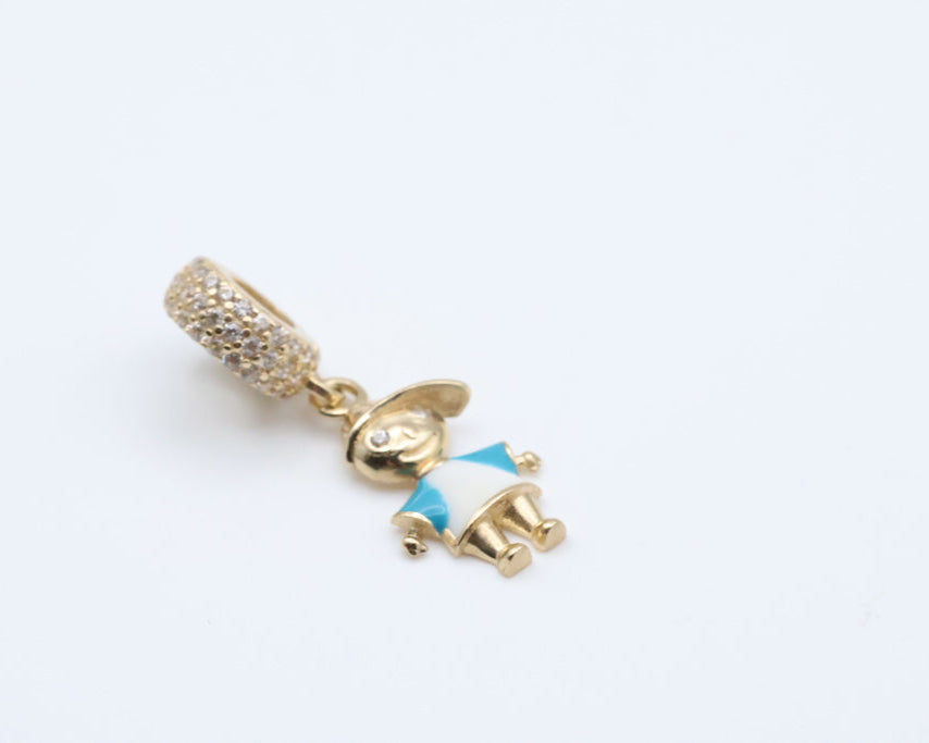 Dijes niño 14kt zirconia Weight 1.6g