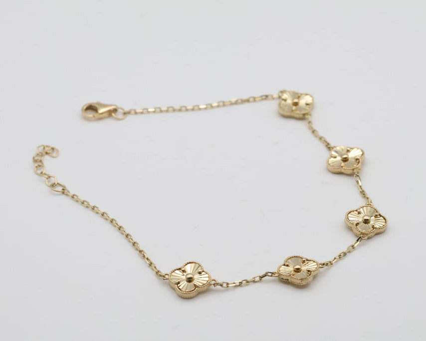 Manillas 5 Flores 14kt Weight 4.2g