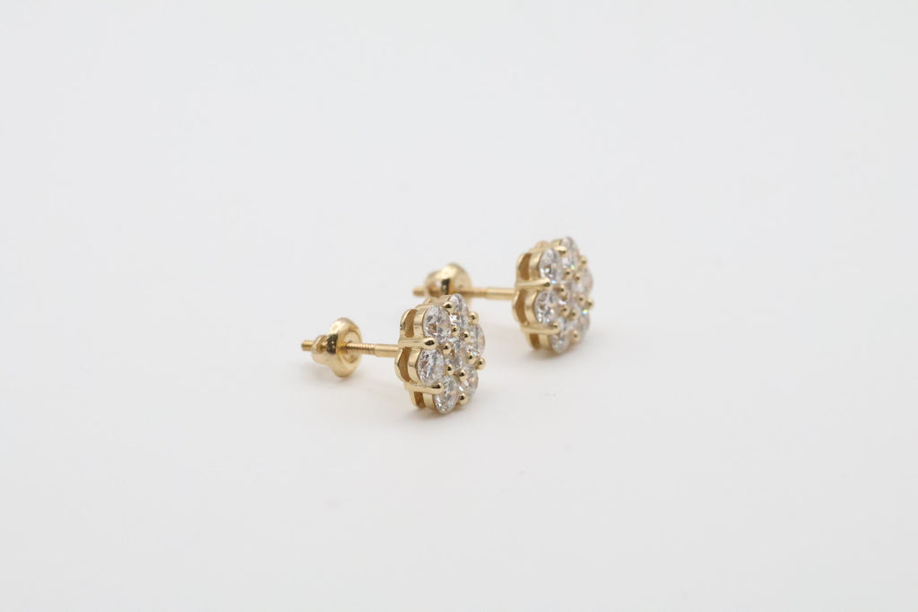 Aretes de Diamantes 1.5 ct 14kt Diamante de Laboratorio Size 9mm