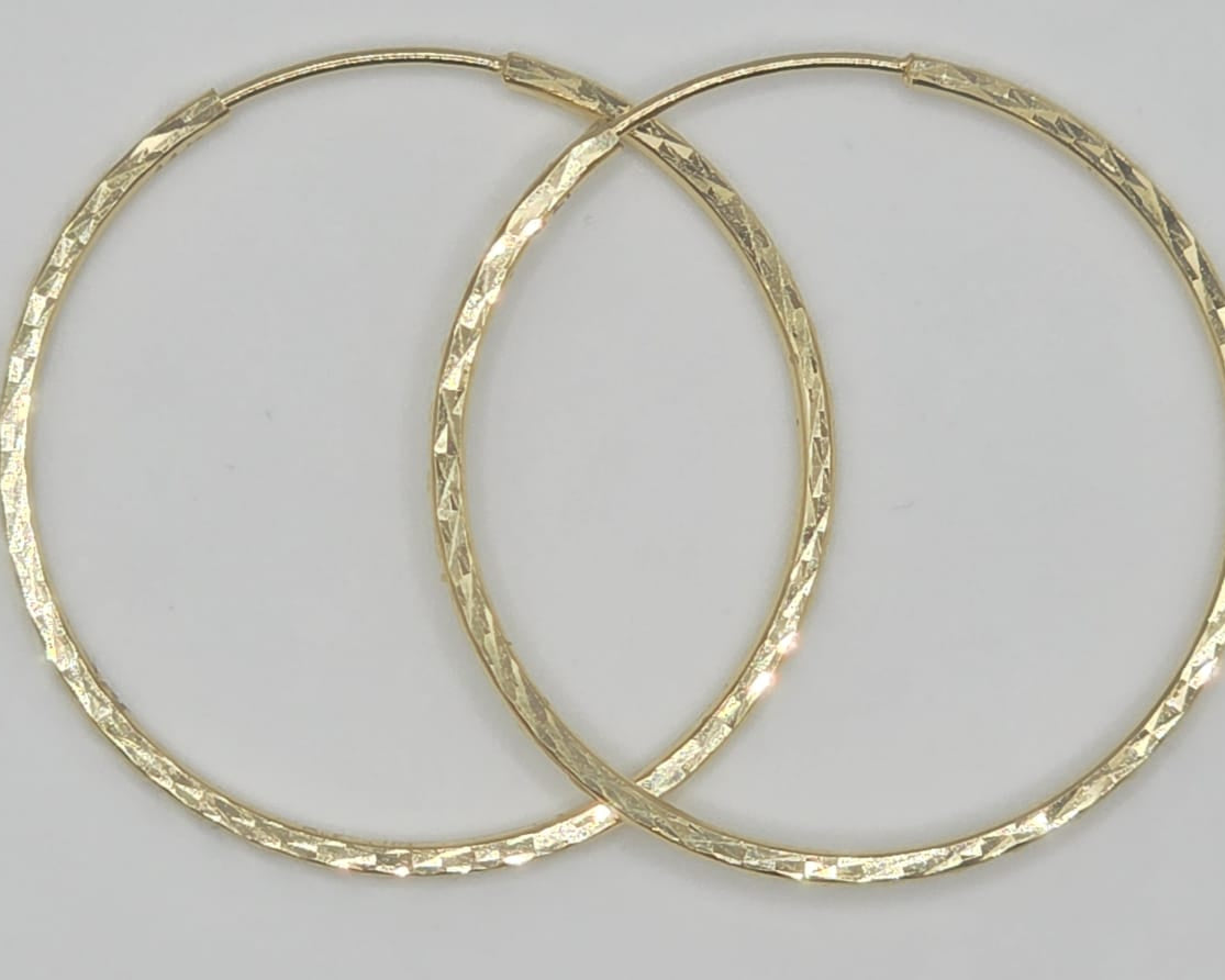 Argollas 14kt Size 55mm Weight 4.1g