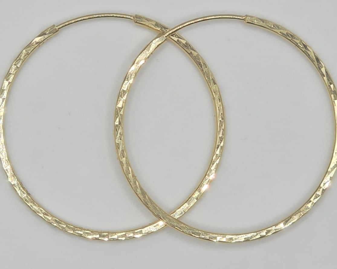 Argollas 14kt Size 33mm Weight 2.3g