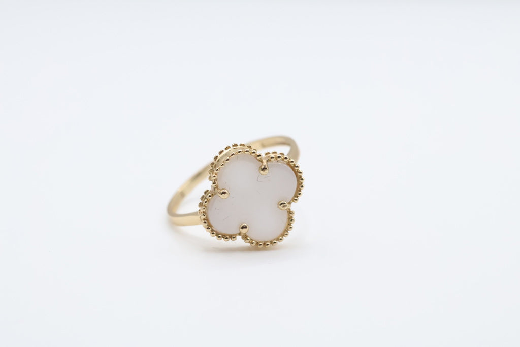 Anillo de Mujer Flor 14kt Blanca Weight 2.4g
