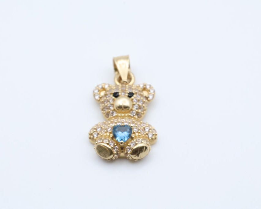Dijes Osito 14kt zirconia Size 20mm x 14mm Weight 3.1g