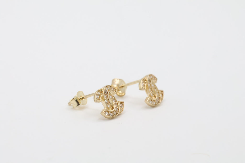 Aretes 14kt zirconia Size 8mm Weight 1.3g