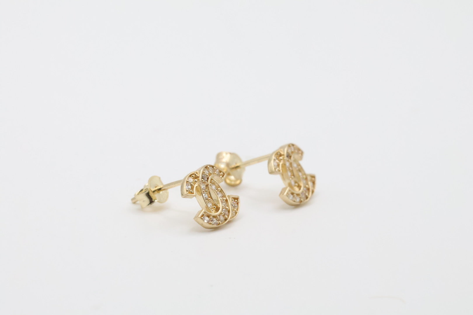 Aretes 14kt zirconia Size 8mm Weight 1.3g
