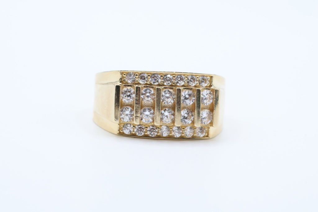 Anillo De Hombre 14kt zirconia