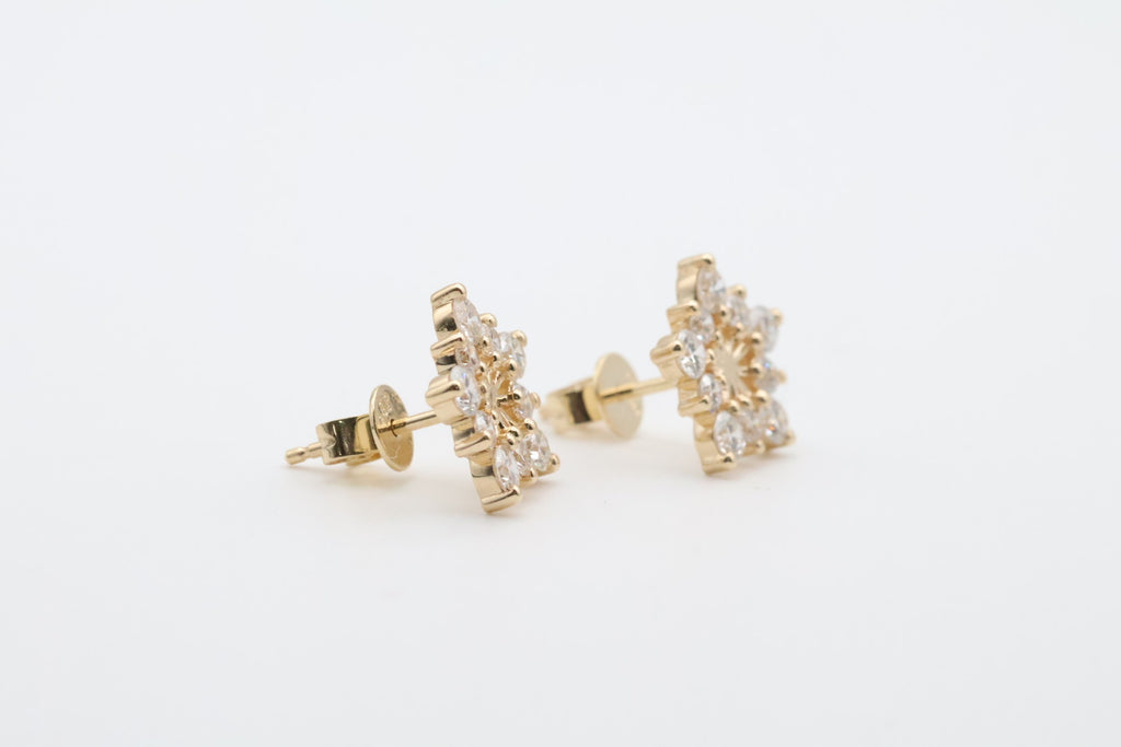 Diamond Earrings 1 ct 14kt Lab Diamond