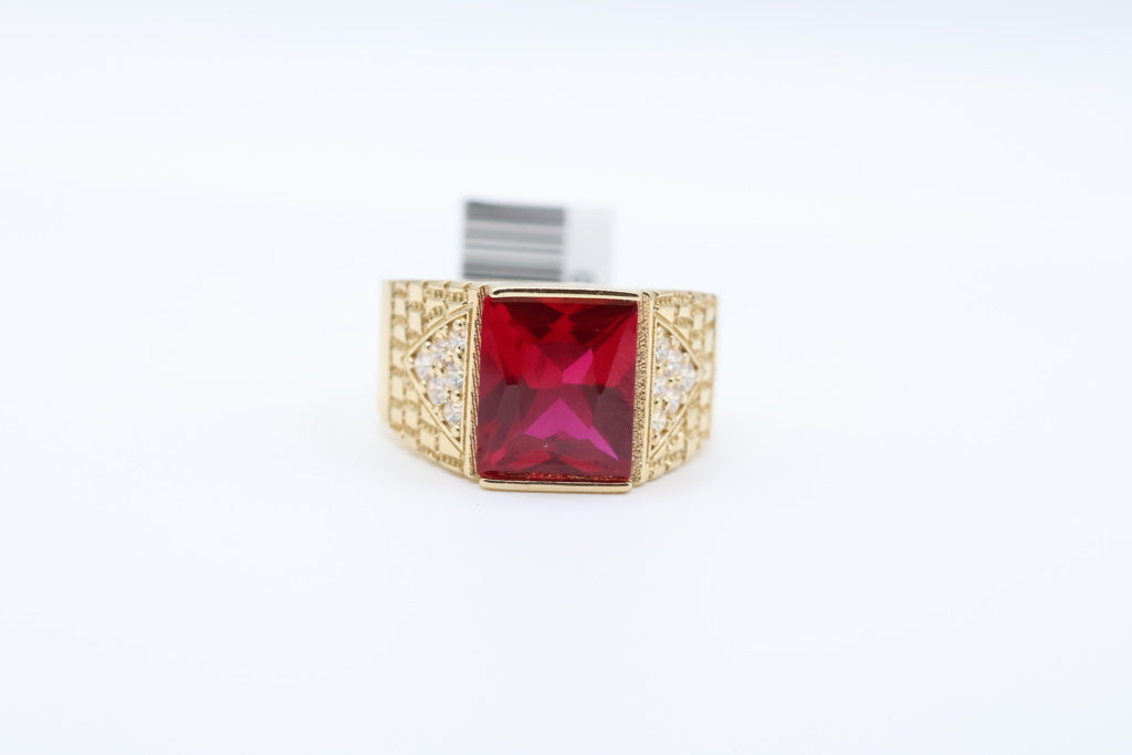 Anillo De Hombre Rojo 14kt Weight 8g