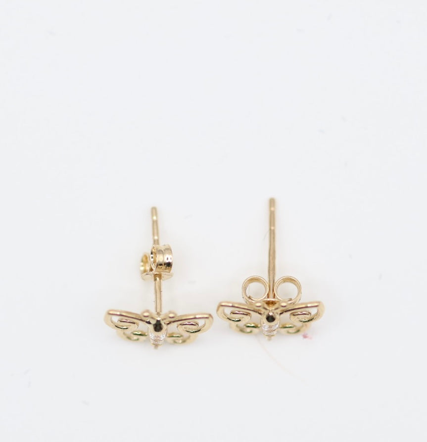 Aretes Mariposa 14kt Size 9mm