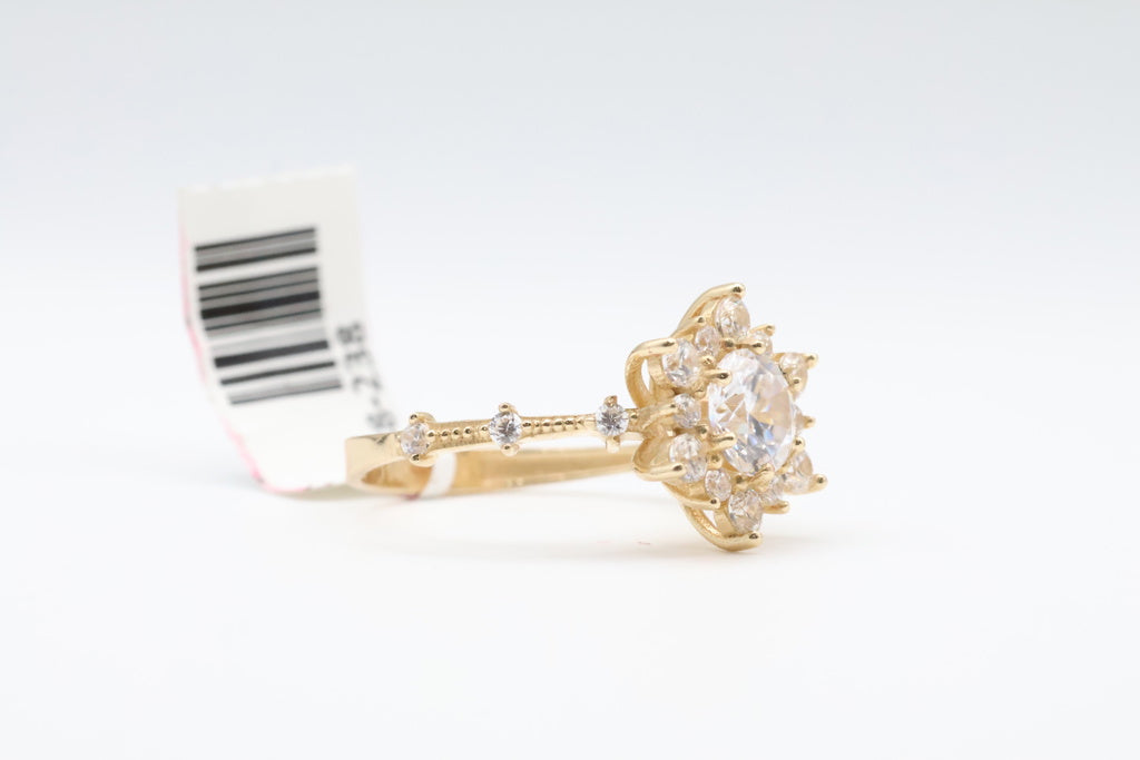 Flor De Piedra 14kt zirconia Weight 3.4g