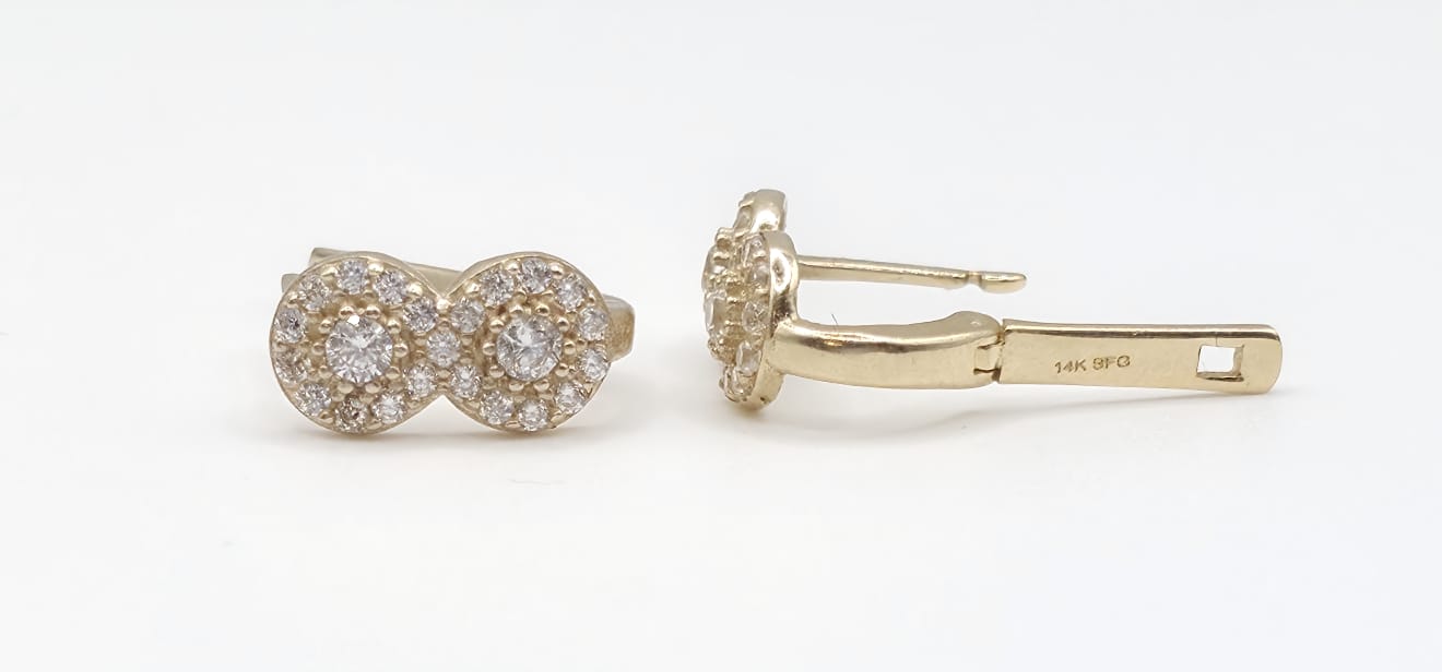 Aretes 14kt zirconia Size 11mm x 5mm Weight 1.7g
