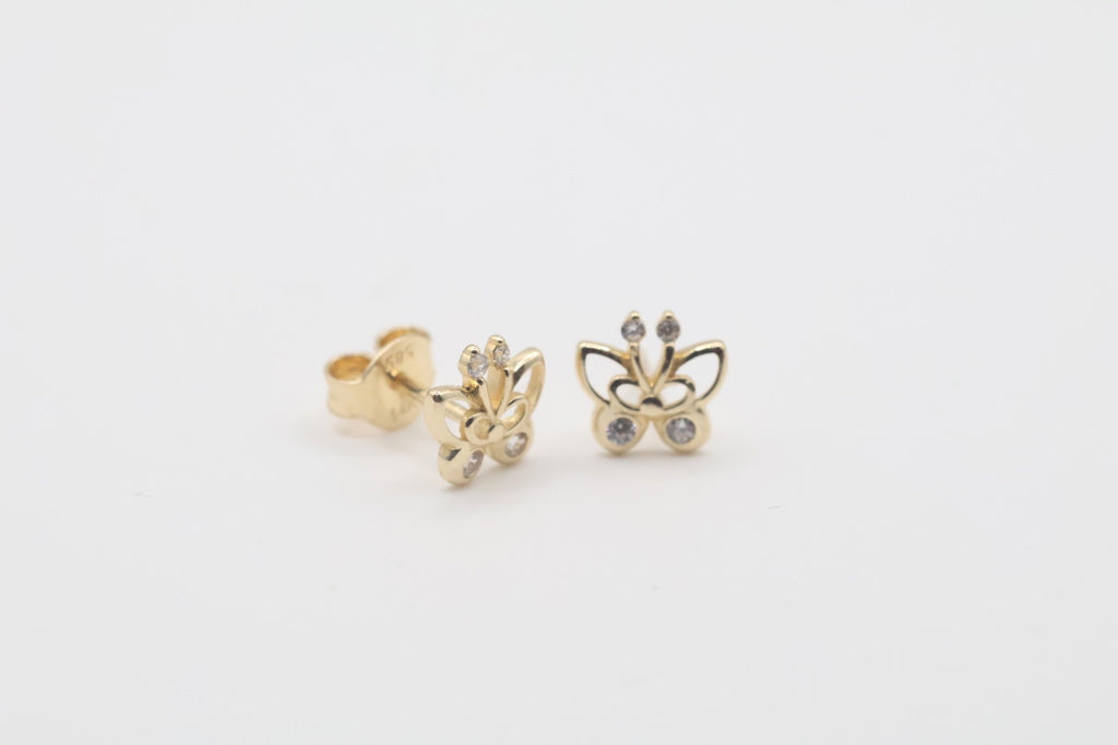 Aretes Mariposa 14kt Weight 1.1g