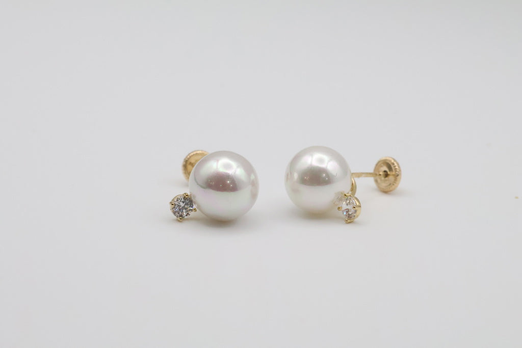 Aretes 14kt Perlas Size 12mm