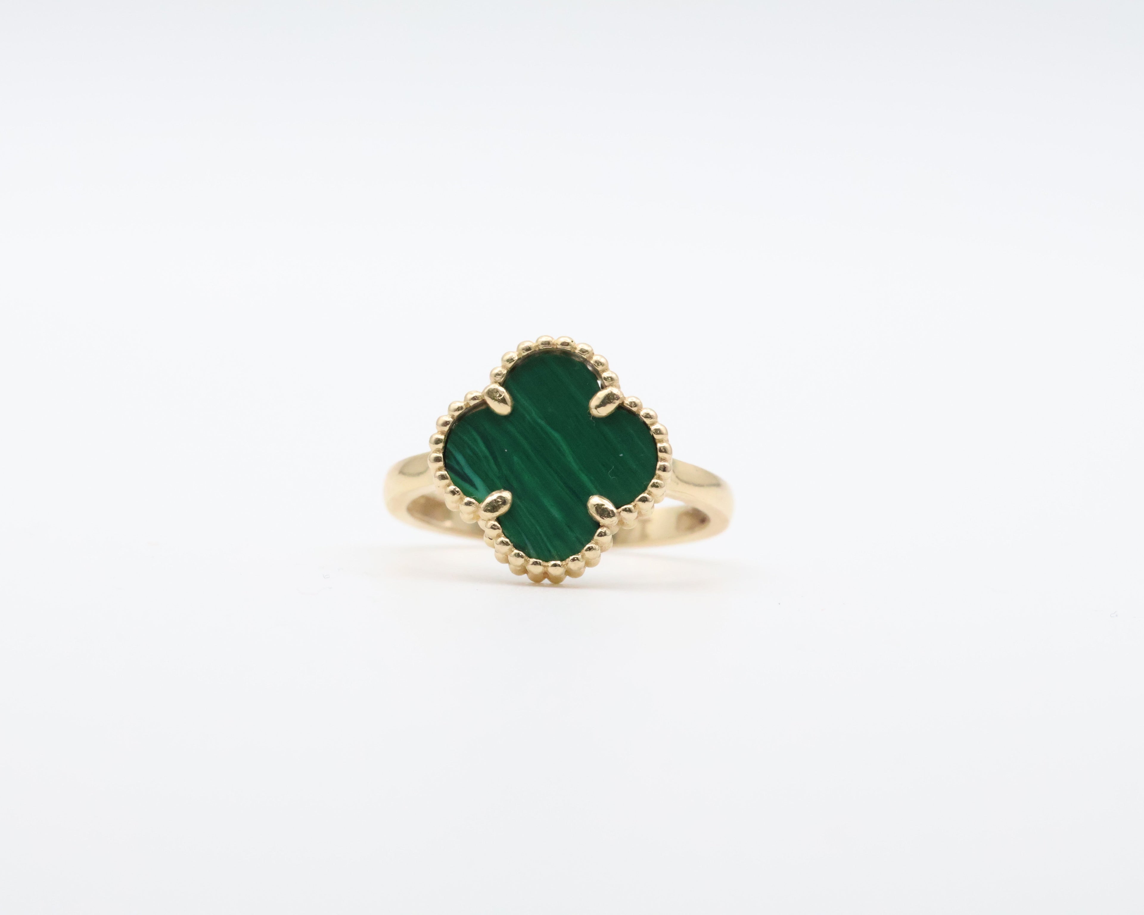 Anillos Flor 14kt Verde Size 14mm Weight 2.9g