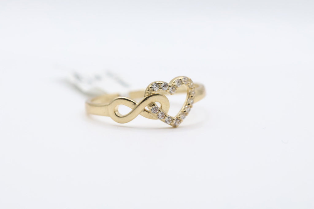 Anillo de Mujer Infinity Y Corazon 10Kt Weight 1.4g