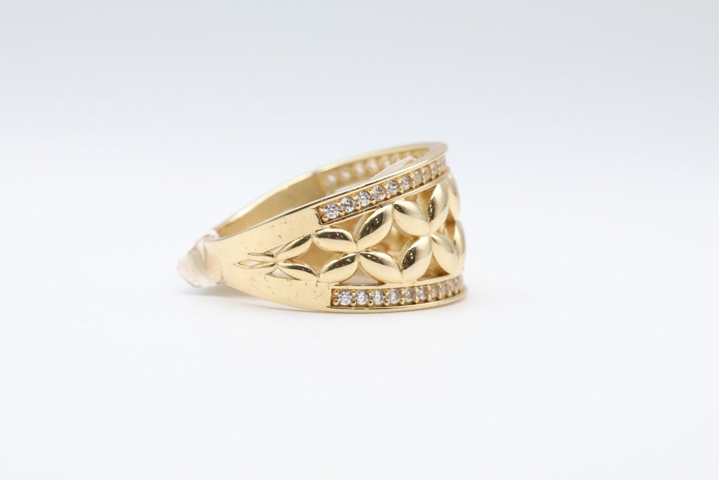 Anillo de Mujer Flores 14kt zirconia Weight 3.2g