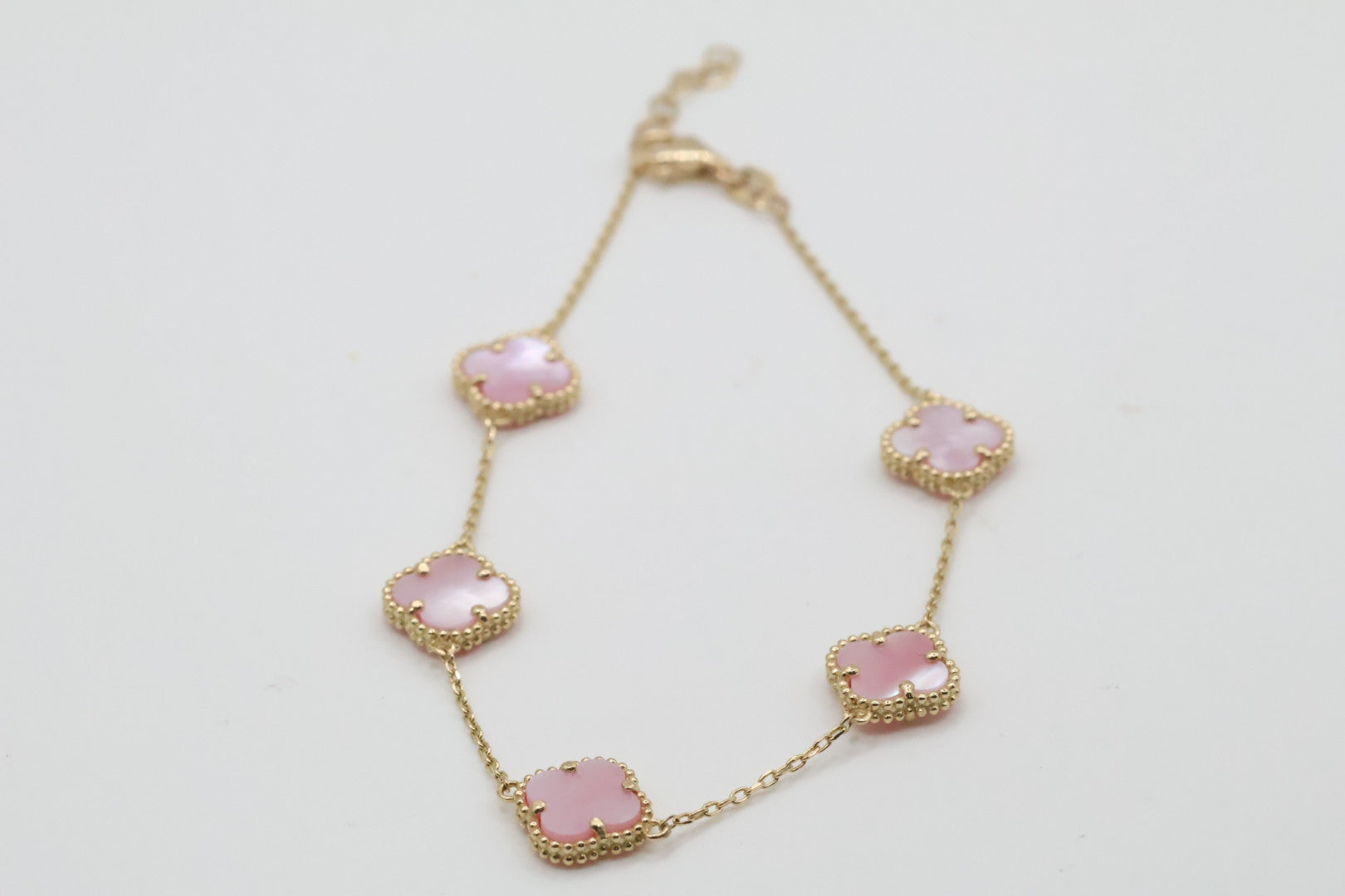 Manillas 5 Flores 14kt Rosadas Weight 3.7g