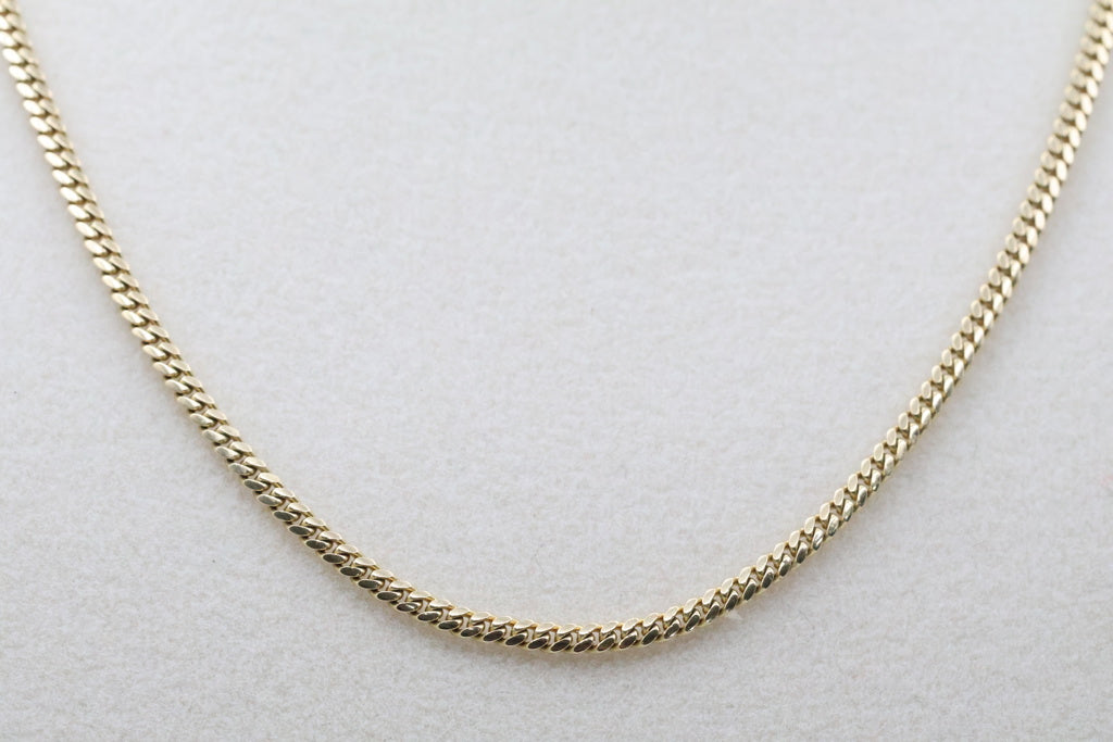 Cadena Cubana 14kt Size 2mm x 16" Weight 5.4g