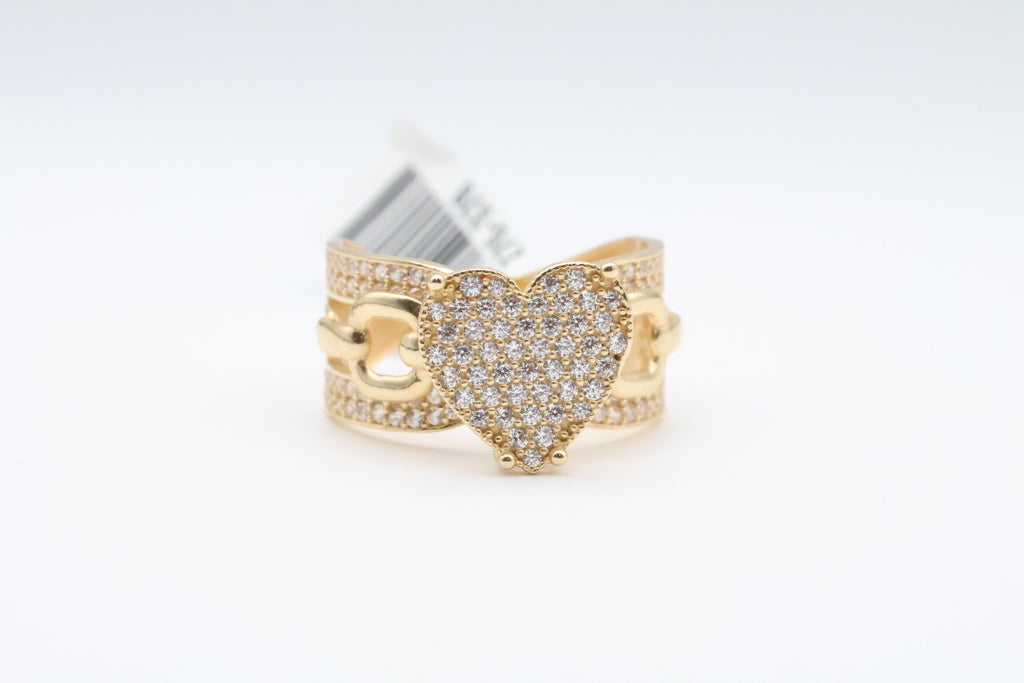 Women's Heart Ring 14kt zirconia Weight 5.4g