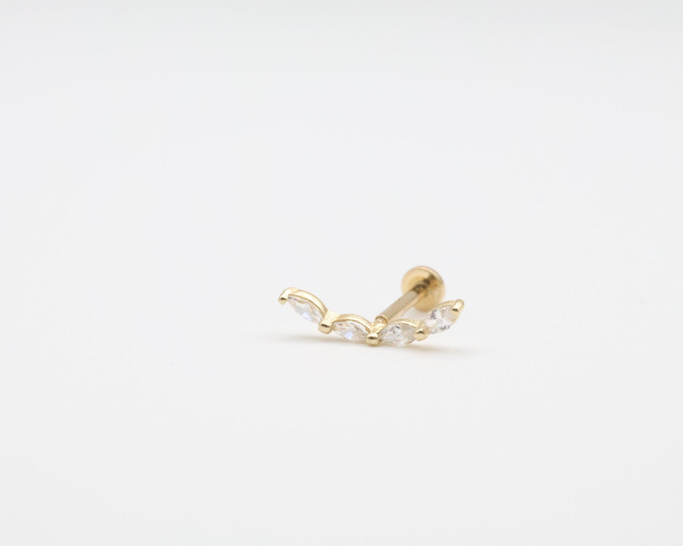 Piercing 14kt zirconia Size 12mm
