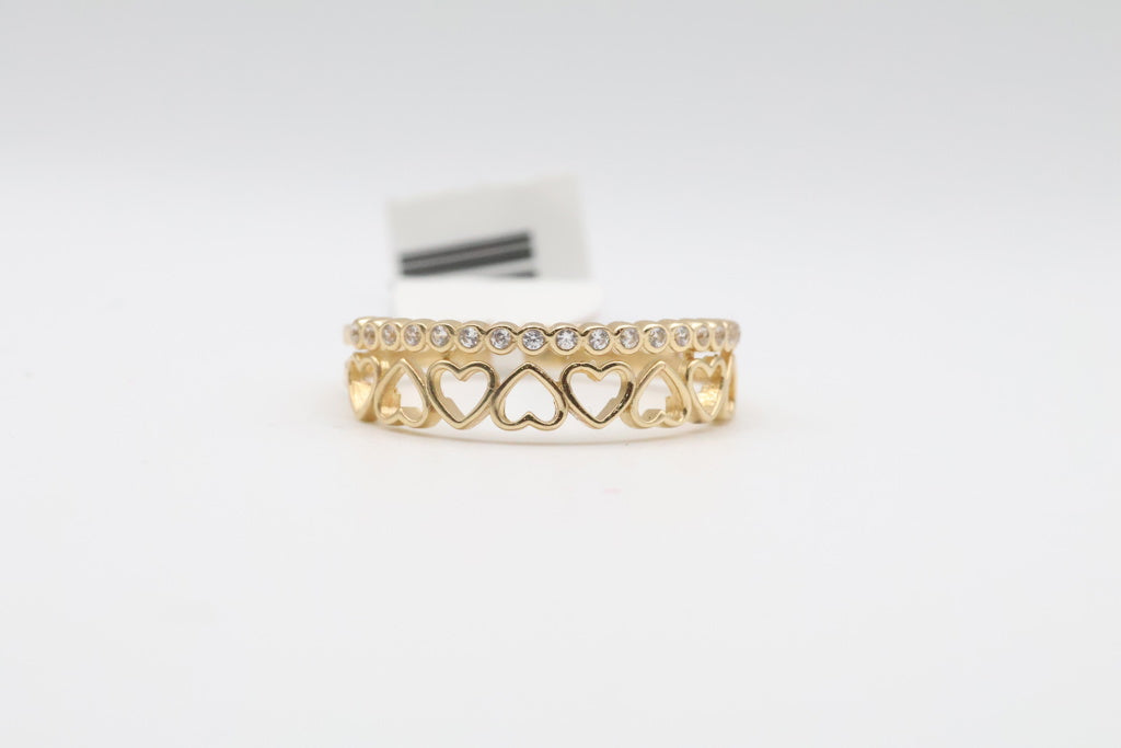 Anillo de Mujer Corazones 14kt zirconia Weight 1.6g