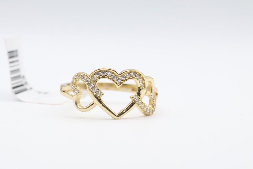 Women's Heart Ring 14kt zirconia Weight 1.9g