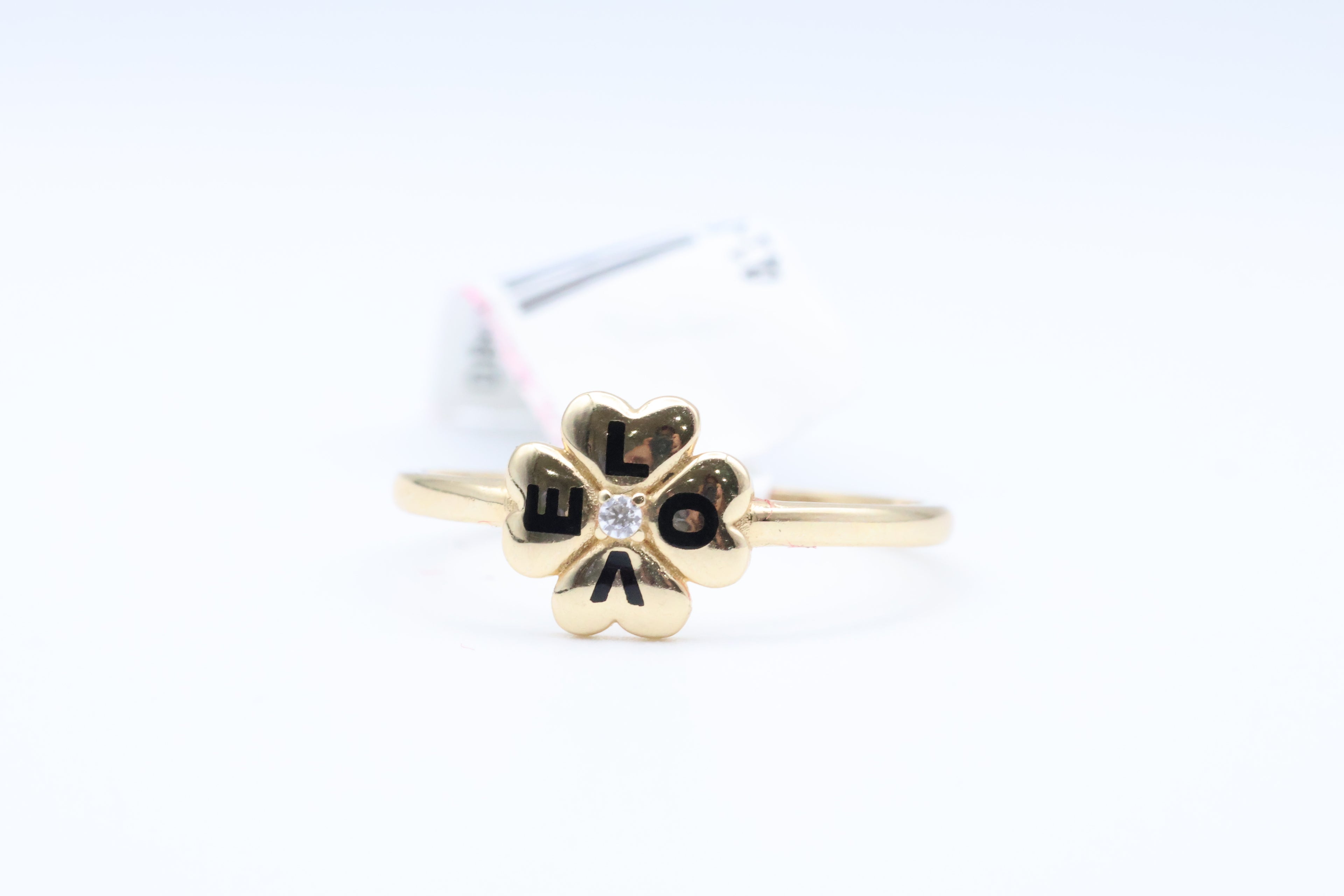 Anillo de Mujer Corazon LOVE 14kt 1 zirconia Weight 1.2g