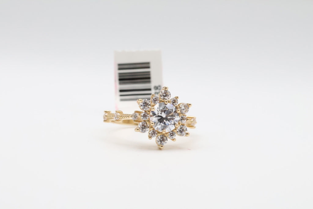 Flor De Piedra 14kt zirconia Weight 3.4g