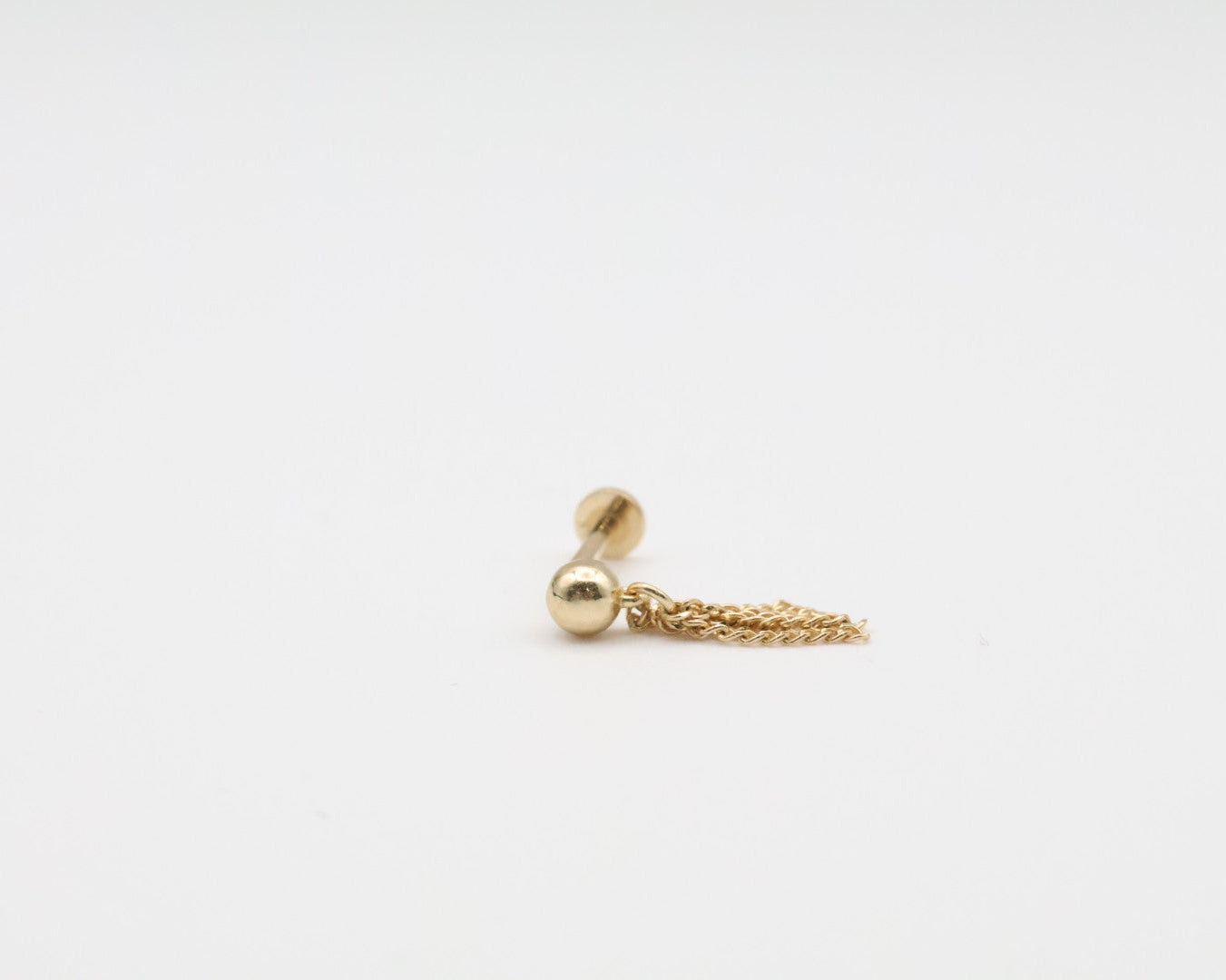 Piercing Dormilona y Cadenas 14kt Size 3mm