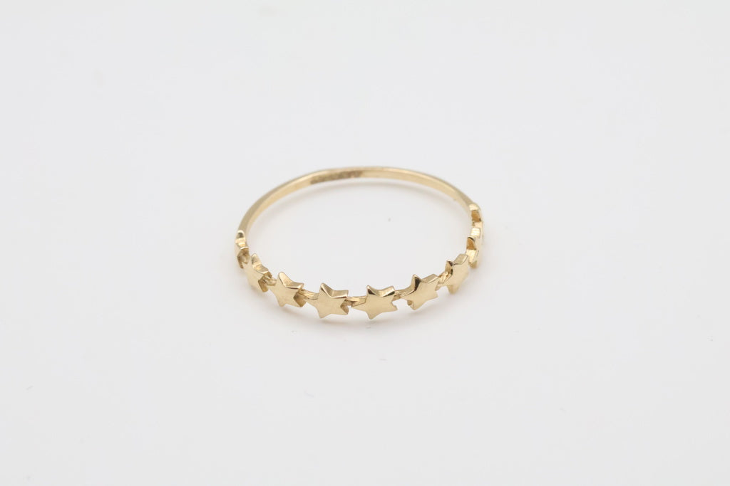 Anillo de Mujer Estrellas 14kt Weight 0.8g