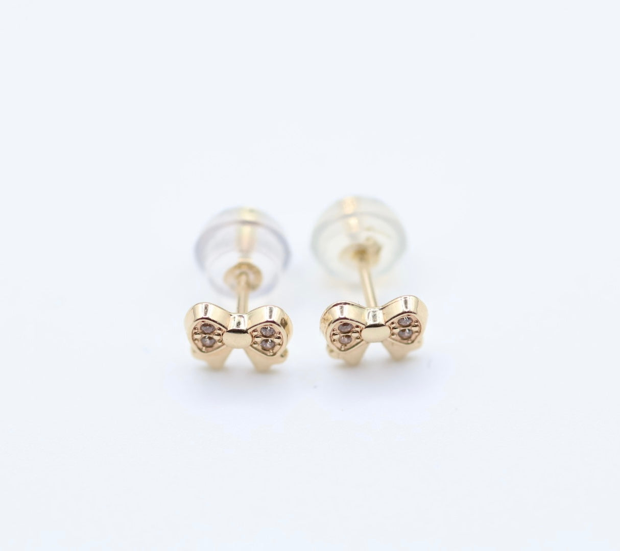 Aretes Lazo 14kt zirconia Size 6mm
