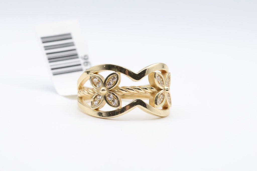 Anillo de Mujer Flor 14kt zirconia Weight 2.8g